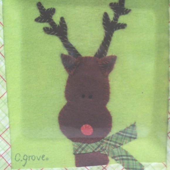 Citrus Grove Rudolph the Reindeer Plate 10" Square Melamine Christmas Holiday - Picture 2 of 4